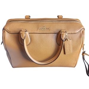 Coach Large Bennett Satchel leather bag tan